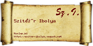 Szitár Ibolya névjegykártya